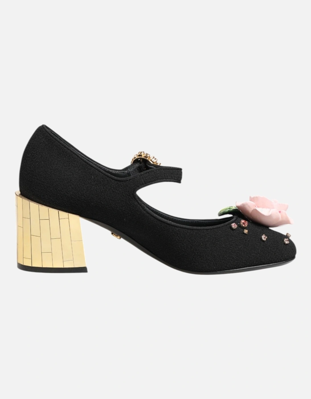 Embellished High-Heeled Shoes with Buckle Closure Women - Black Pumps, 6 of 5