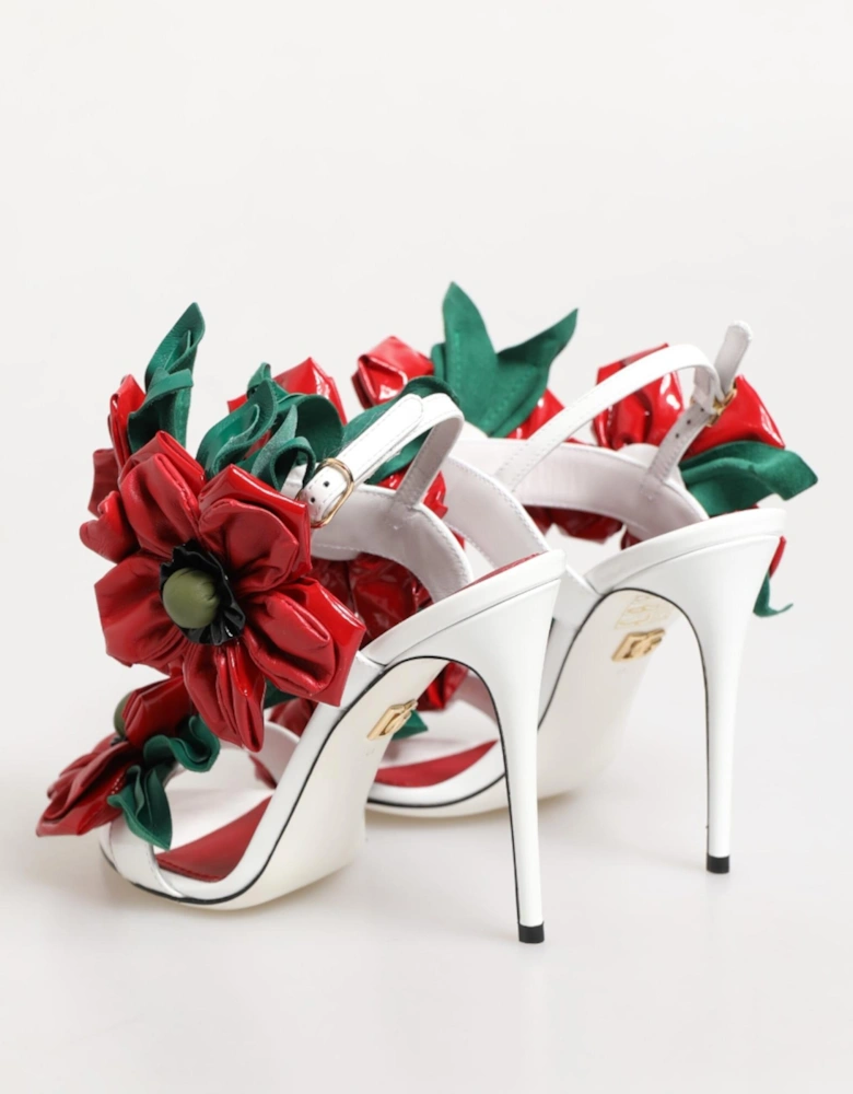 High Stiletto Heels Sandals with Floral Detailing Women - White And