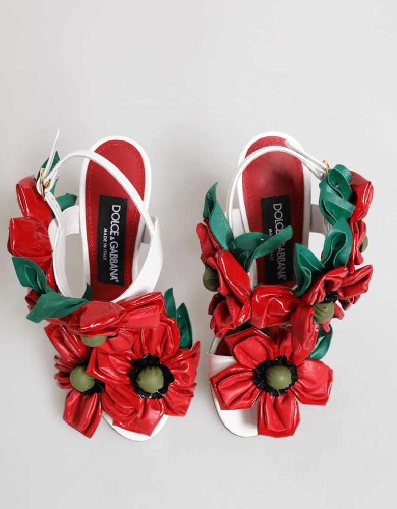 High Stiletto Heels Sandals with Floral Detailing Women - White And