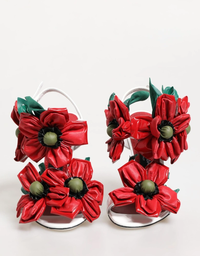 High Stiletto Heels Sandals with Floral Detailing Women - White And