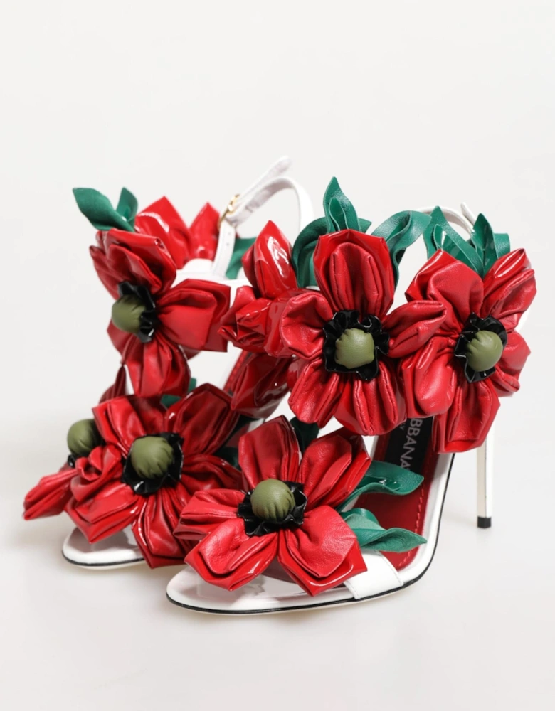 High Stiletto Heels Sandals with Floral Detailing Women - White And