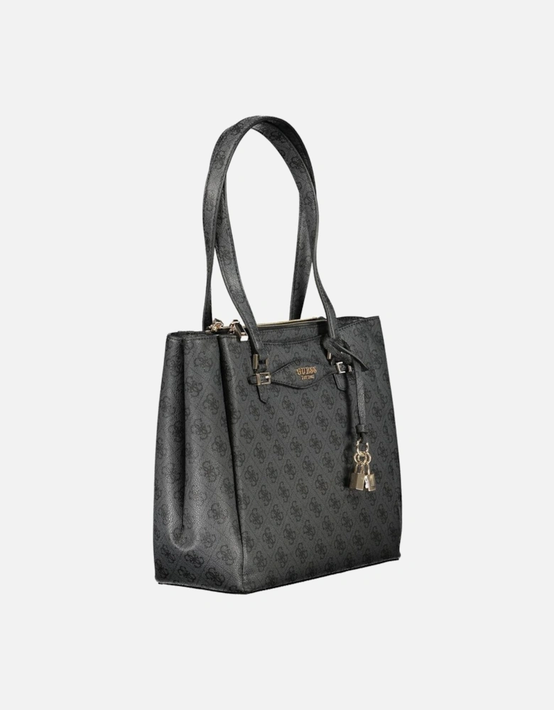 Leather High-Top Sneakers with Embossed Logo Women - Black Handbags