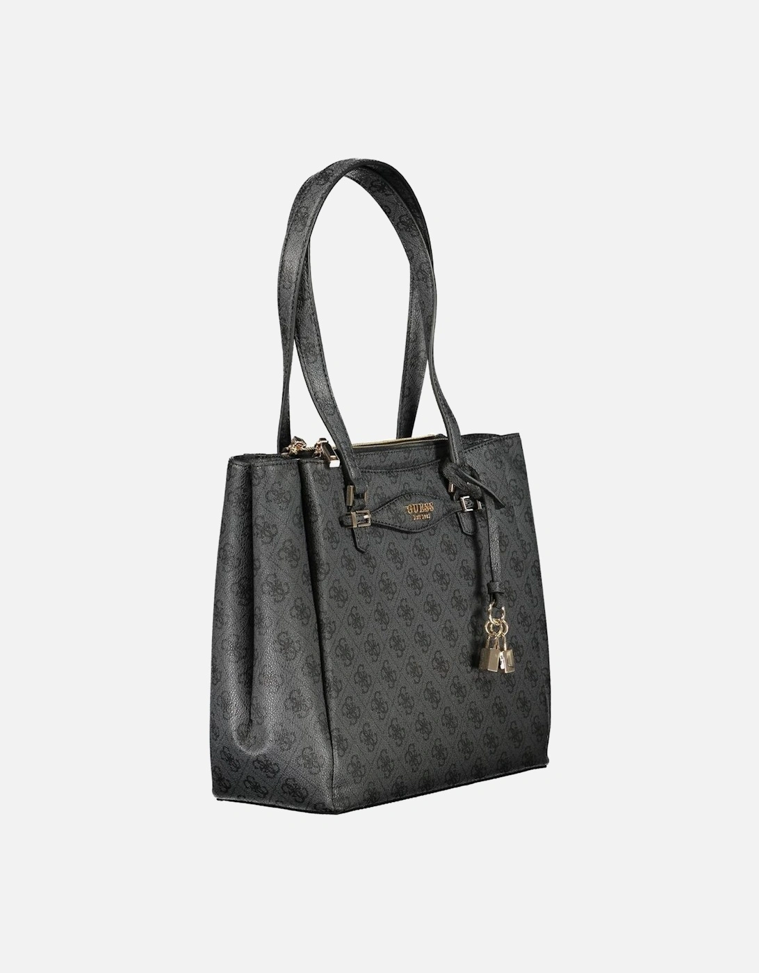 Leather High-Top Sneakers with Embossed Logo Women - Black Handbags