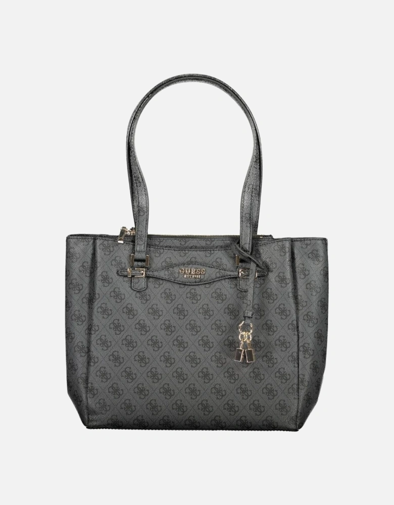 Leather High-Top Sneakers with Embossed Logo Women - Black Handbags