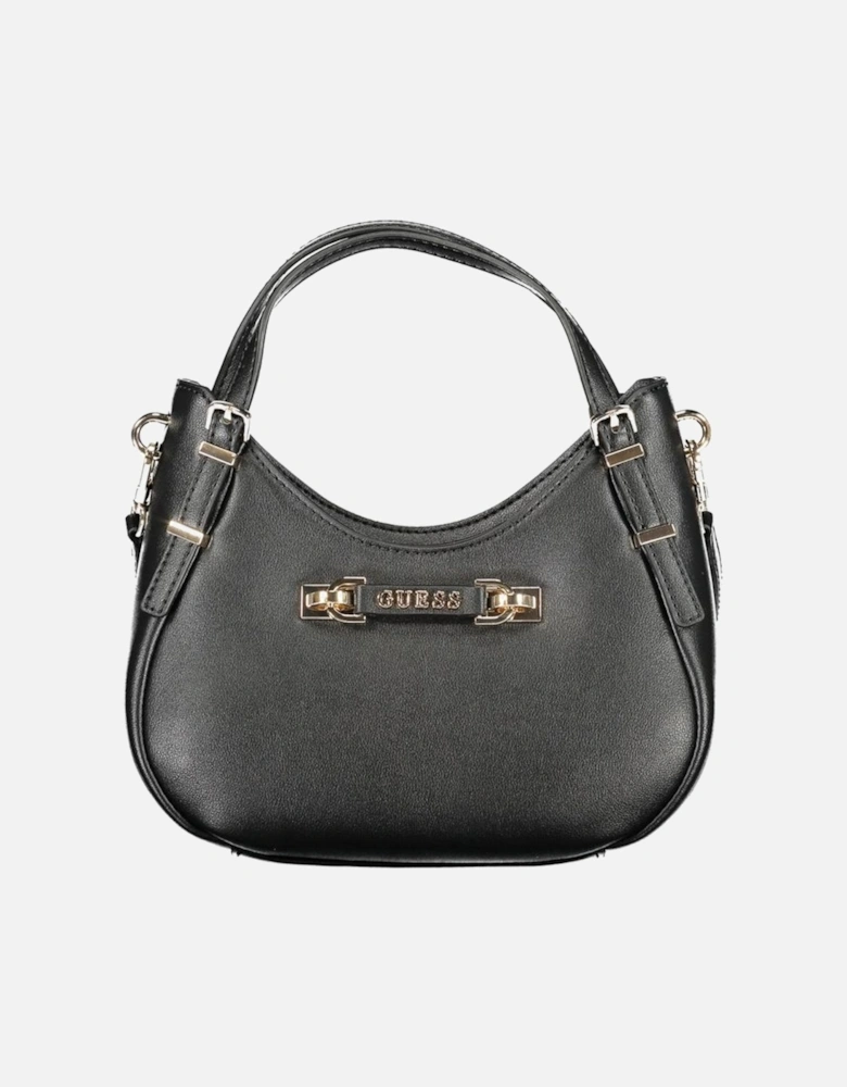 Leather Quilted Shoulder Bag with Chain Strap Women - Black Handbags
