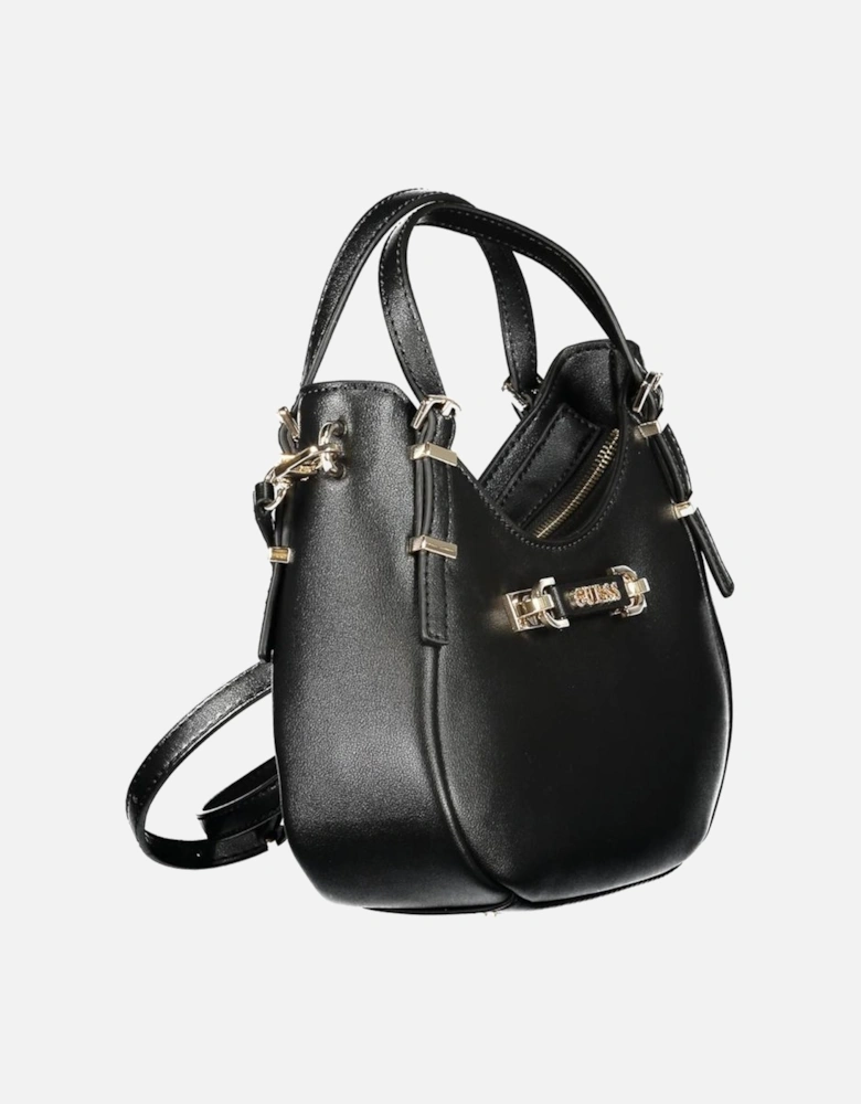 Leather Quilted Shoulder Bag with Chain Strap Women - Black Handbags