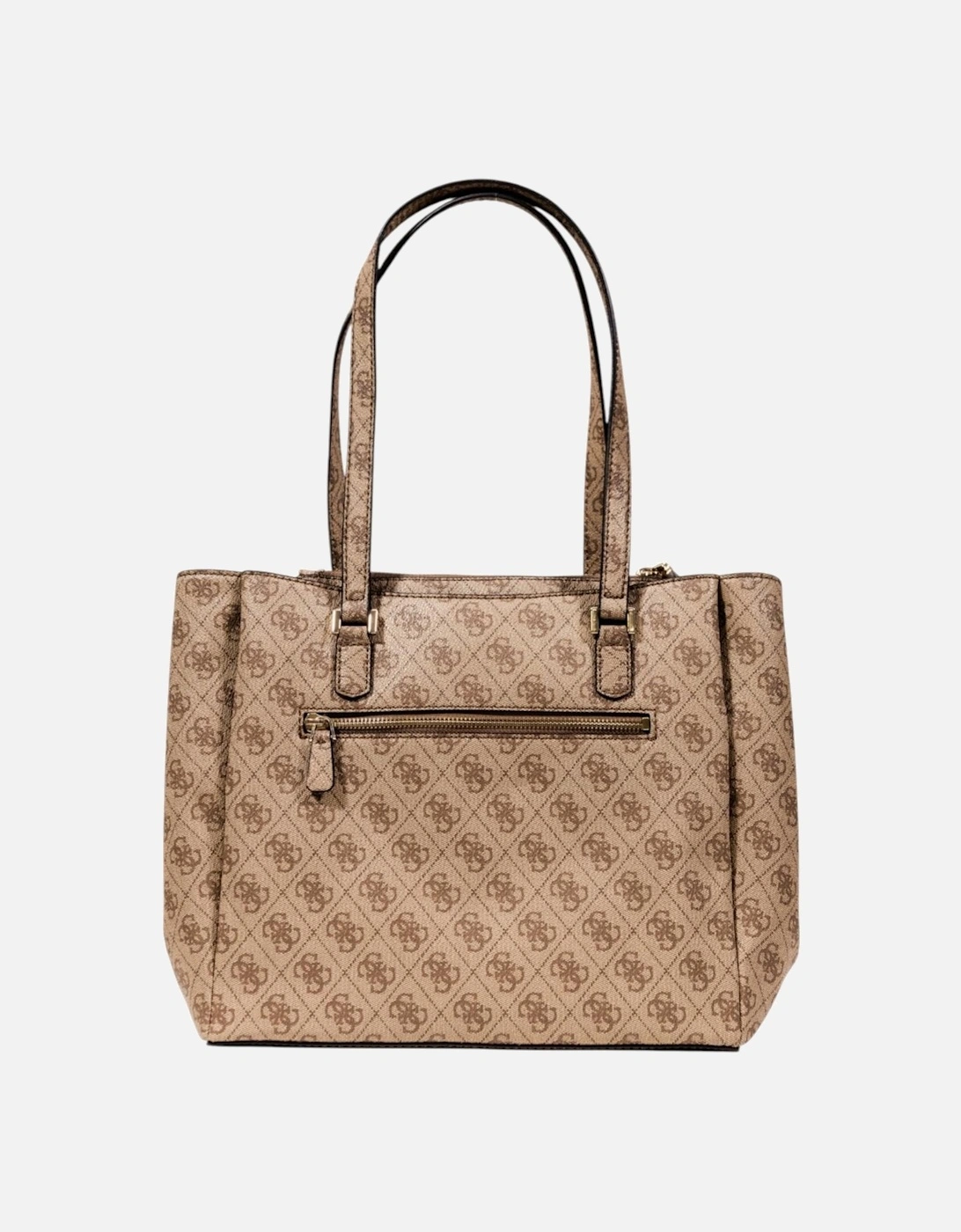 Print Handbag with Zip and Multiple Pockets Women - Beige Bags