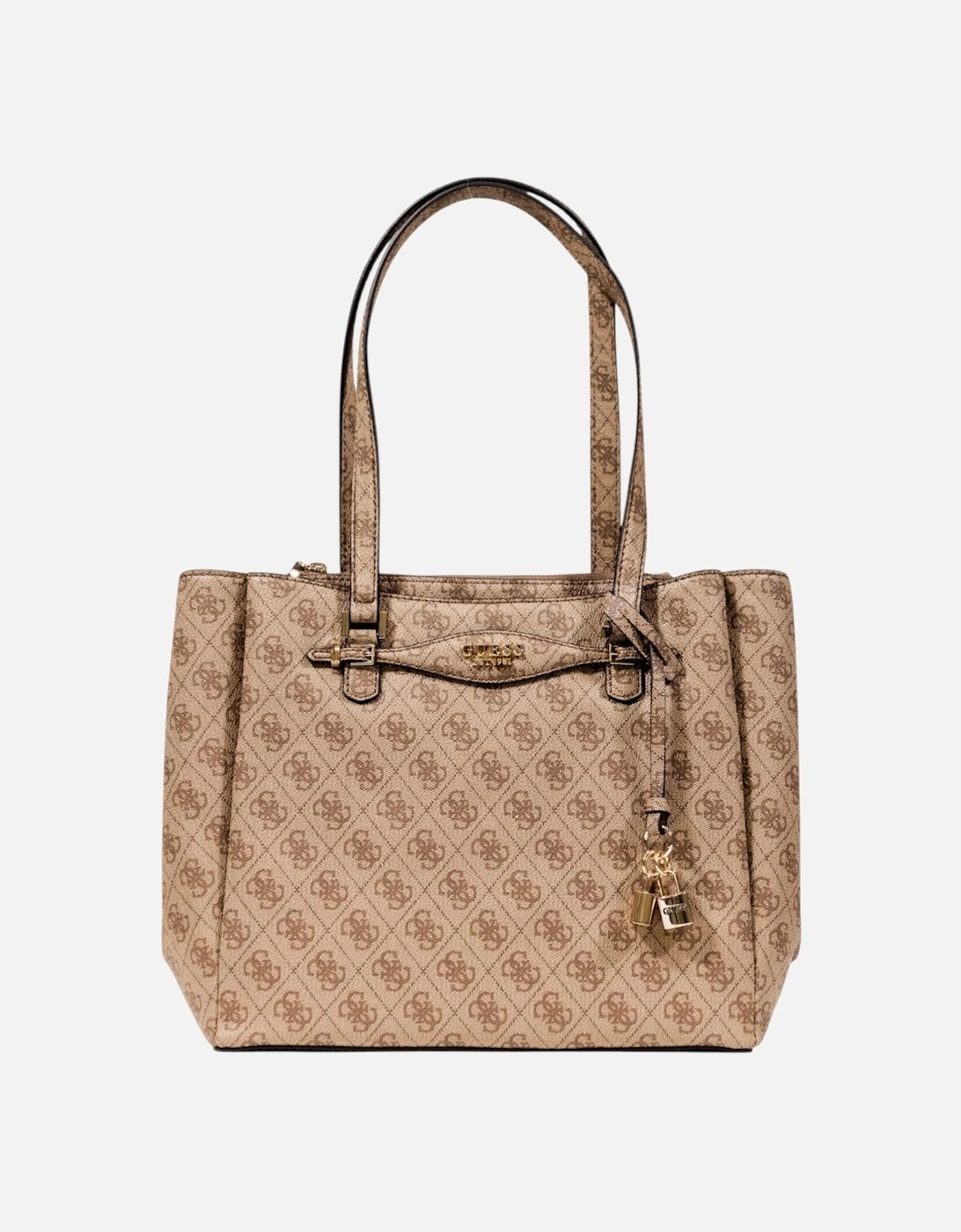 Print Handbag with Zip and Multiple Pockets Women - Beige Bags, 4 of 3