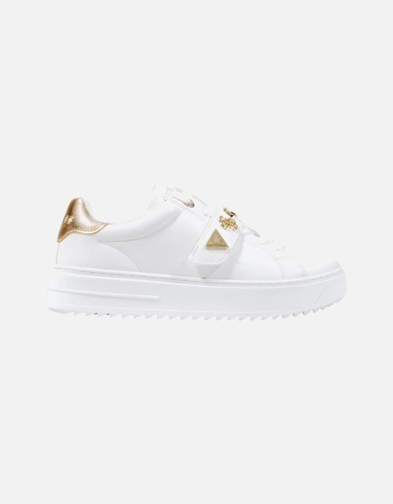 Lace-Up Polyurethane Sneakers Women - White