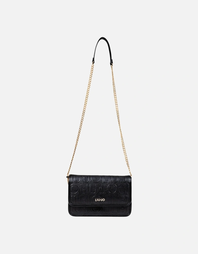 Shoulder Bag with Hook Button Fastening Women - Black