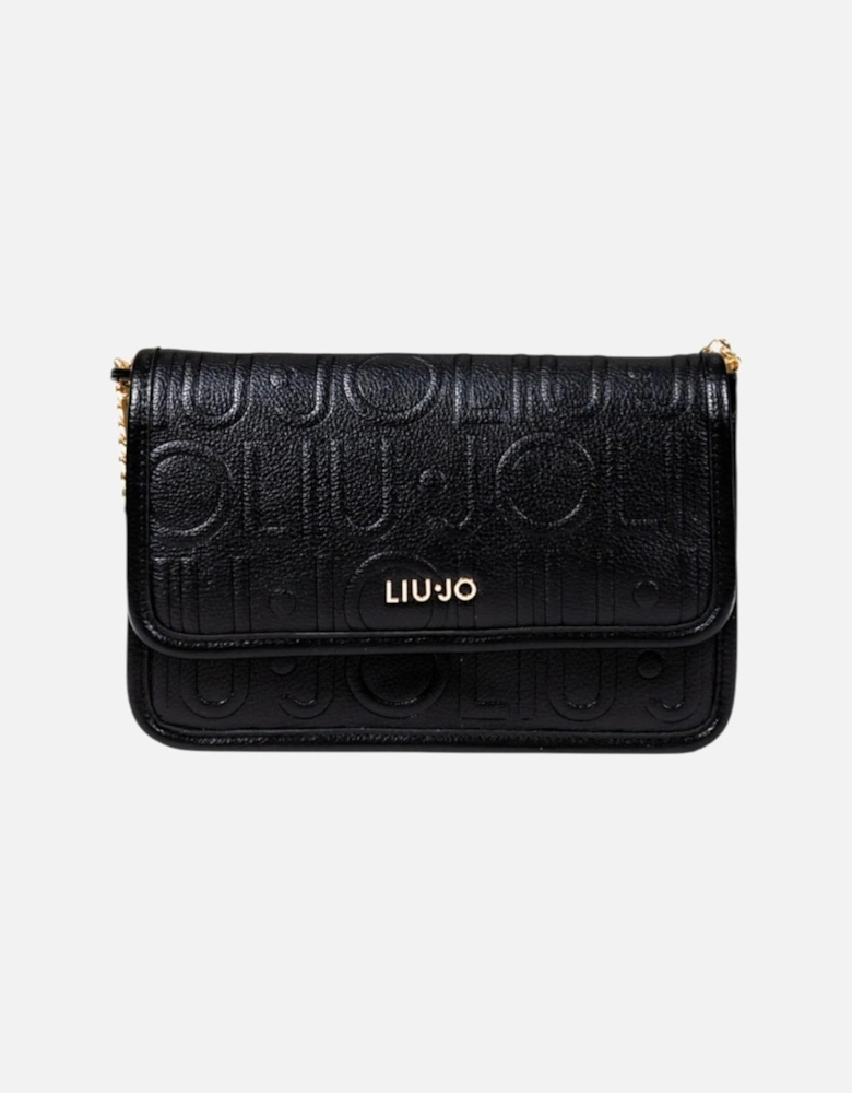 Shoulder Bag with Hook Button Fastening Women - Black