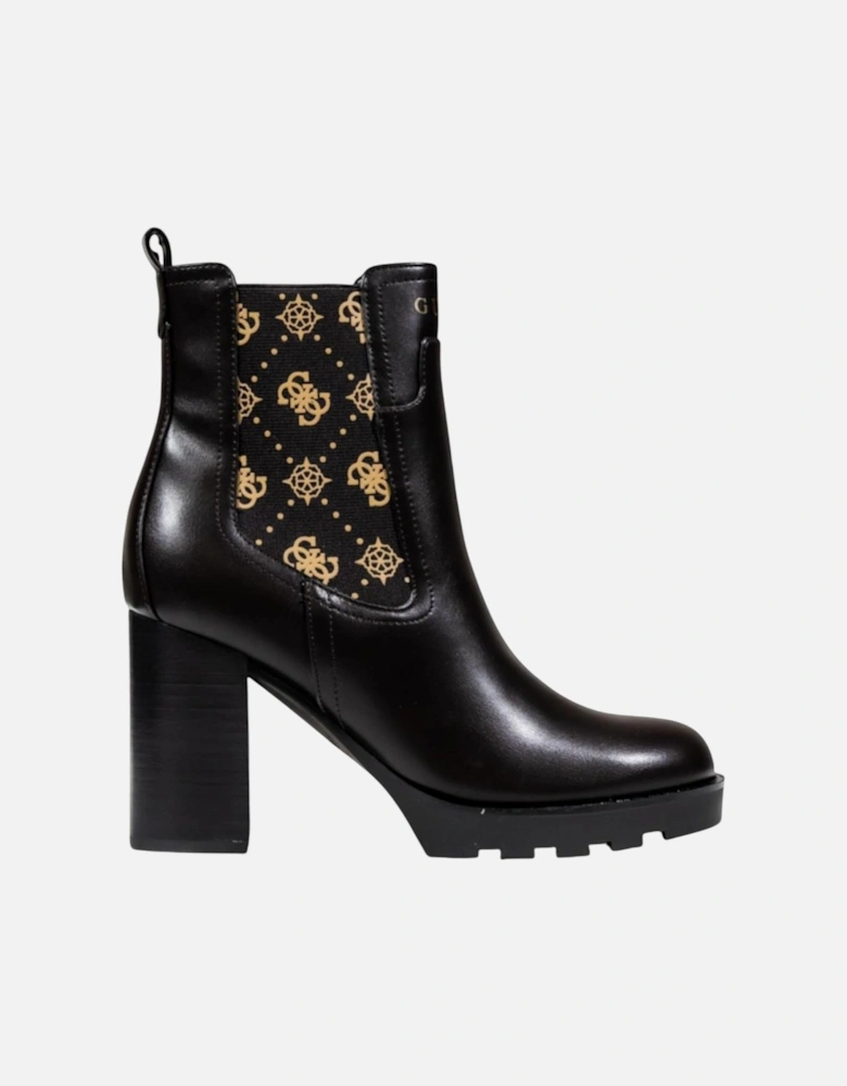 Elegant Textured Boots with Block Heel Women - Brown
