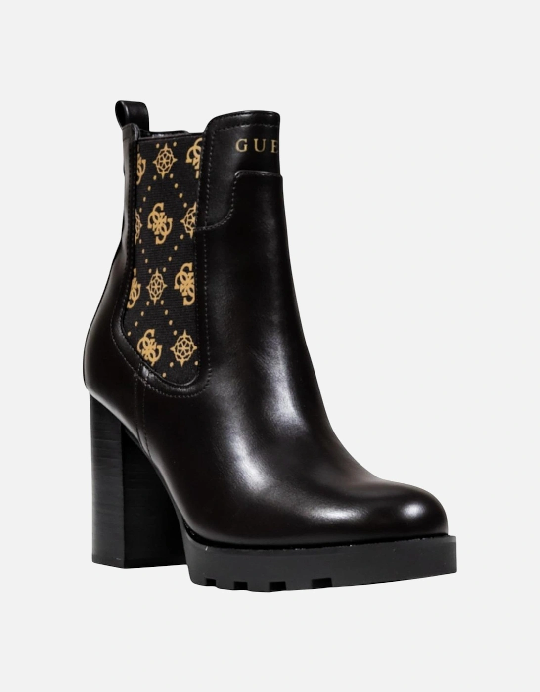 Elegant Textured Boots with Block Heel Women - Brown