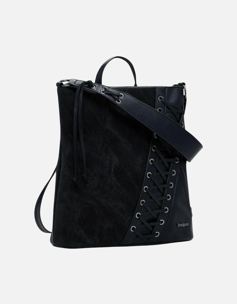 Zip Fastening Polyurethane Bag Women - Black