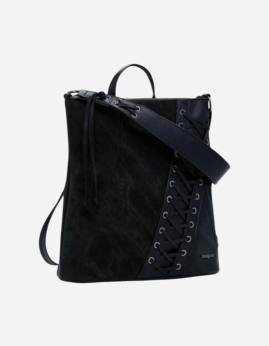 Zip Fastening Polyurethane Bag Women - Black