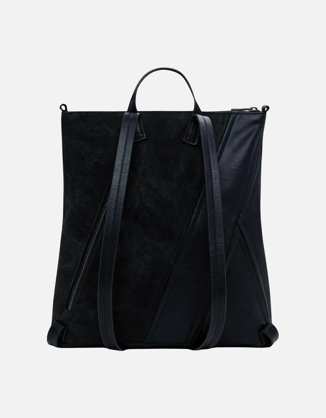 Zip Fastening Polyurethane Bag Women - Black