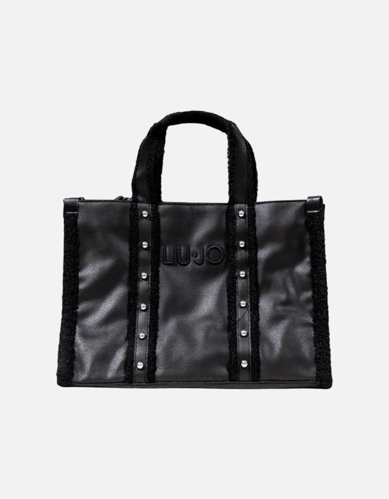 Handbag with Button Fastening Women - Black Bags