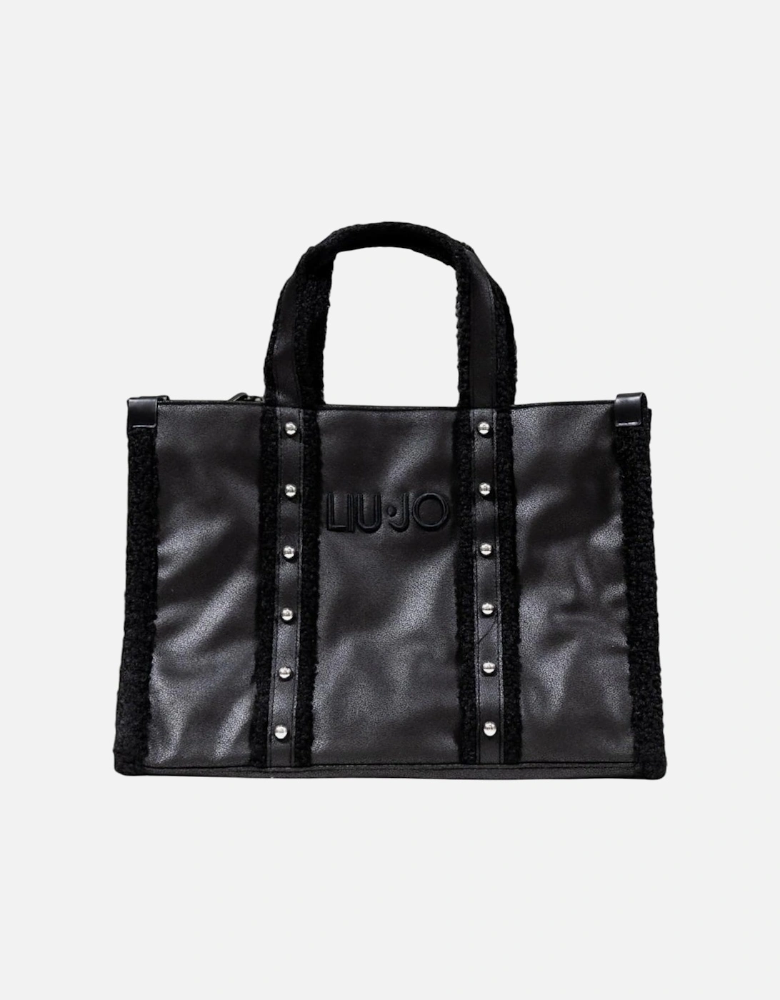 Handbag with Button Fastening Women - Black Bags, 4 of 3