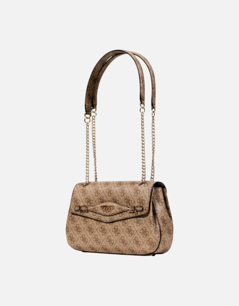 Elegant Polyurethane Shoulder Bag Women - Beige
