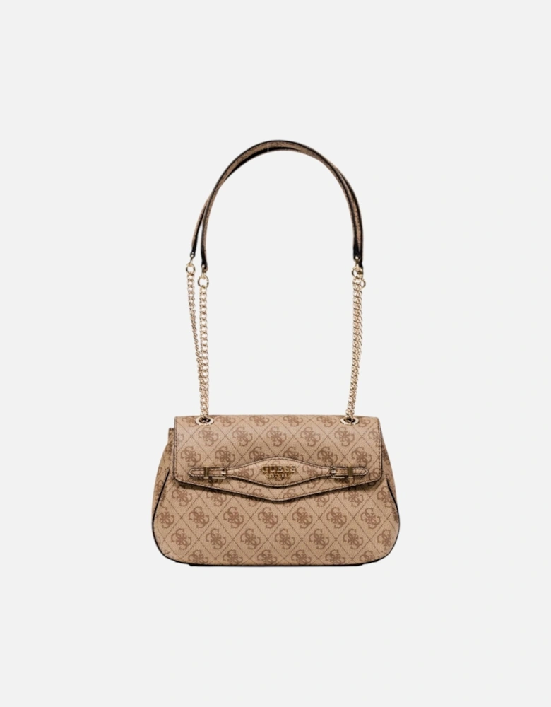 Elegant Polyurethane Shoulder Bag Women - Beige