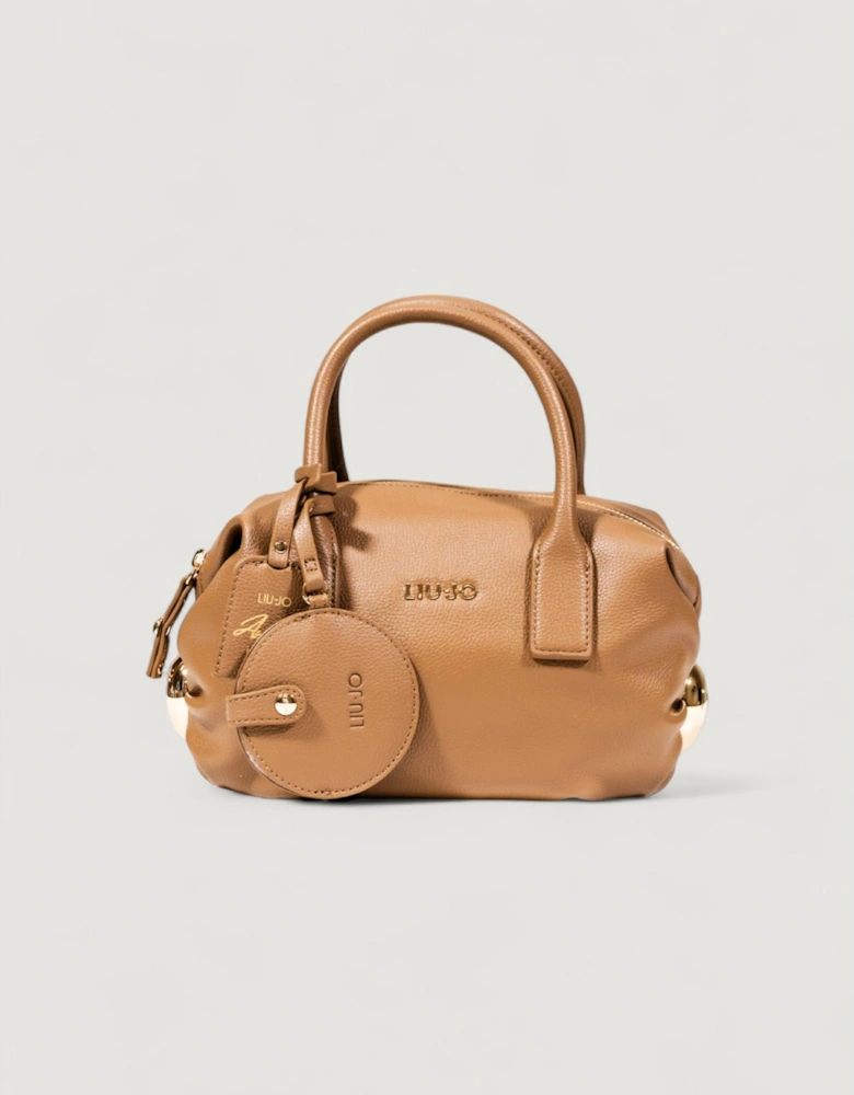 Zip Fastening Polyurethane Bag Women - Beige