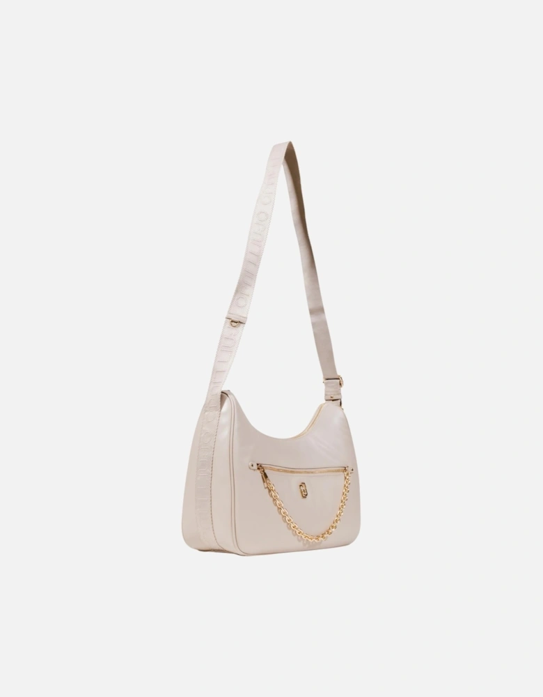 Shoulder Bag with Zip and Multiple Pockets Women - Beige