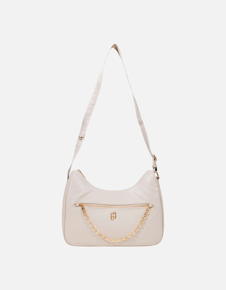 Shoulder Bag with Zip and Multiple Pockets Women - Beige