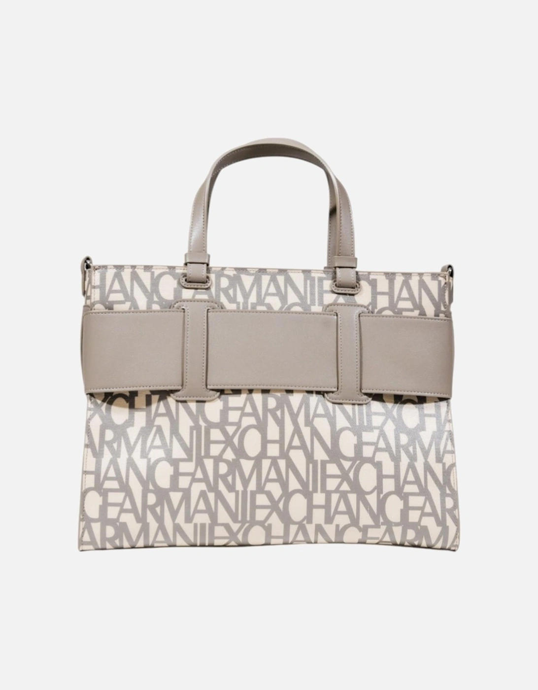 Printed Handbag with Shoulder Strap and Inside Pockets Women - Beige