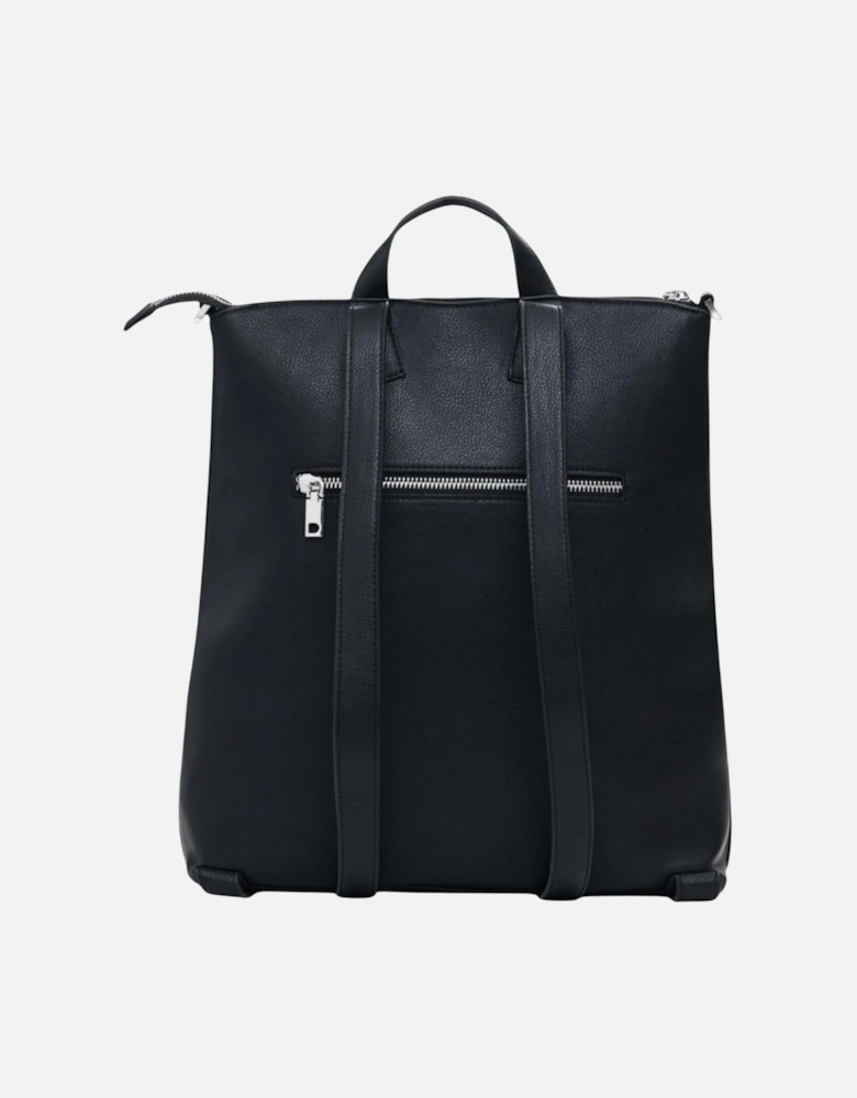 Zip Fastening Polyurethane Bag Women - Black