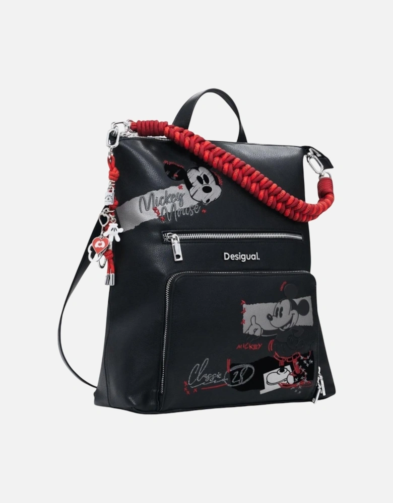 Zip Fastening Polyurethane Bag Women - Black