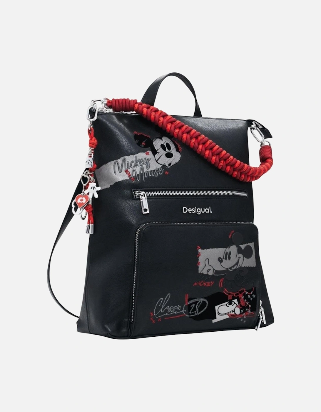 Zip Fastening Polyurethane Bag Women - Black