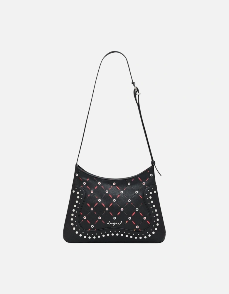 Zip Fastening Polyurethane Bag Women - Black
