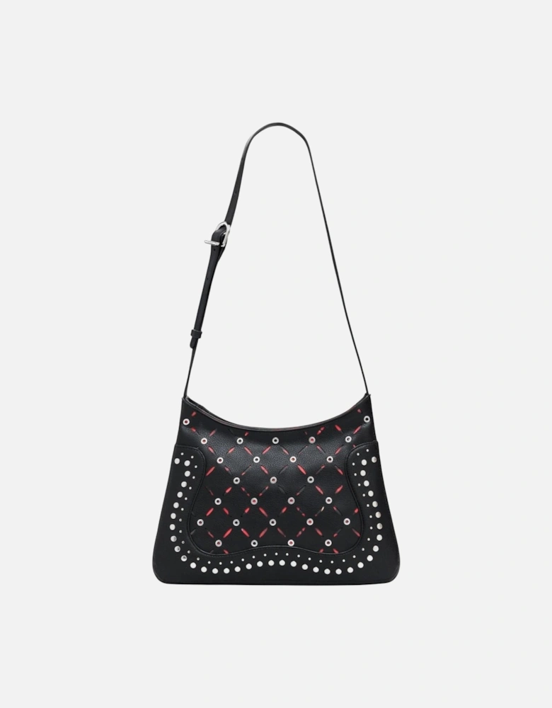 Zip Fastening Polyurethane Bag Women - Black