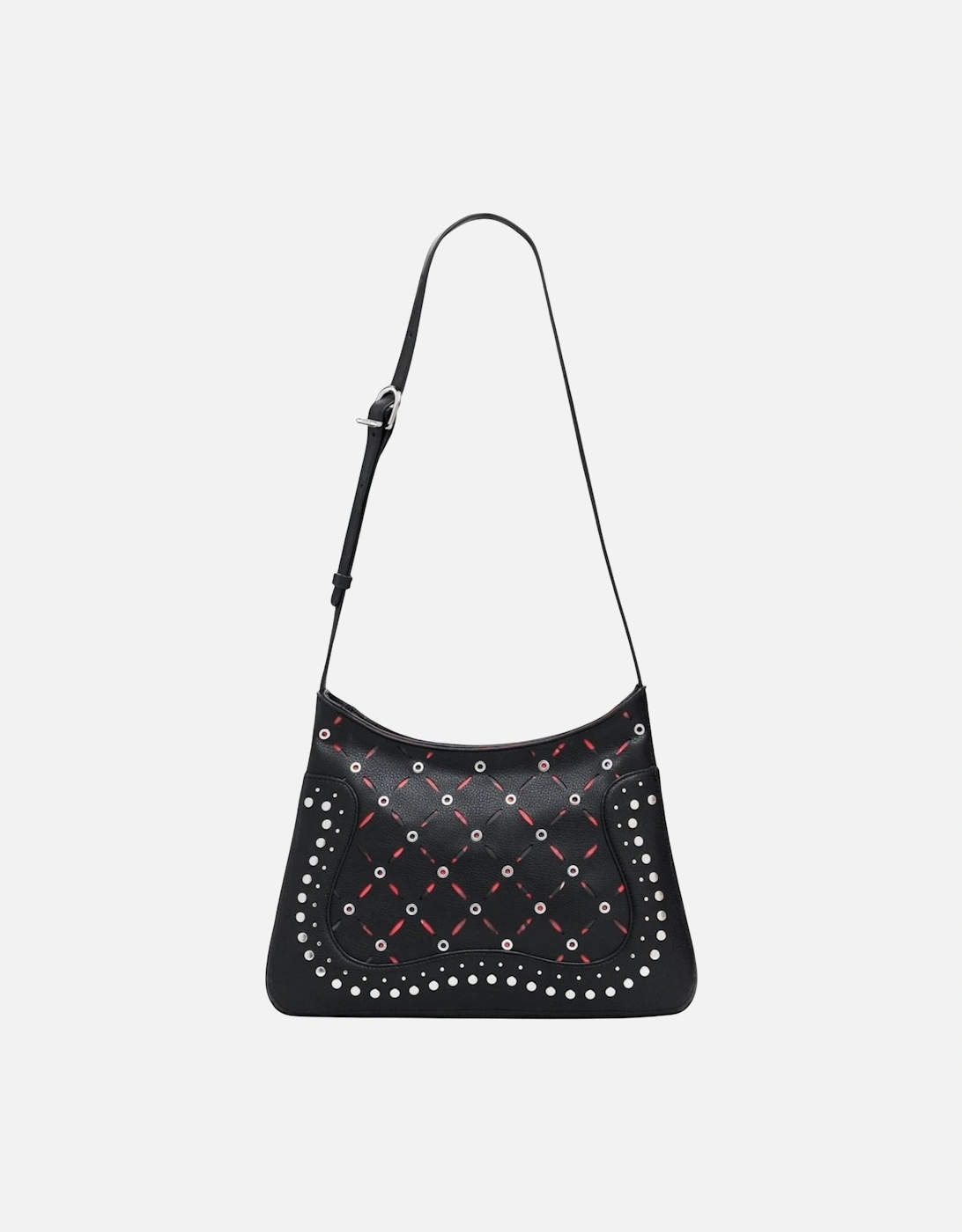 Zip Fastening Polyurethane Bag Women - Black