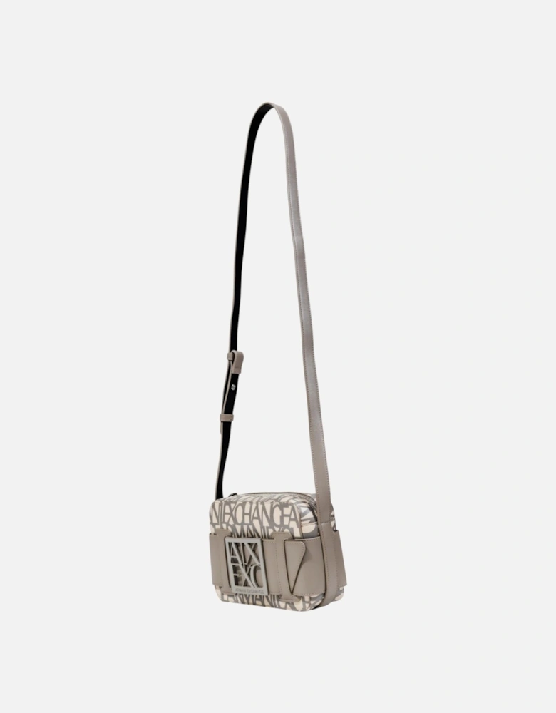 Printed Shoulder Bag with Zip Fastening Women - Beige