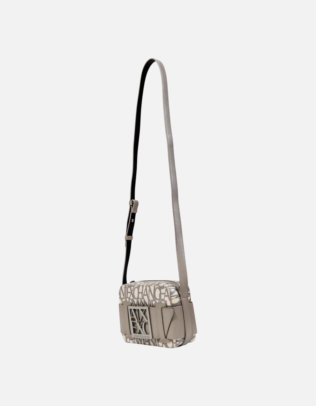 Printed Shoulder Bag with Zip Fastening Women - Beige
