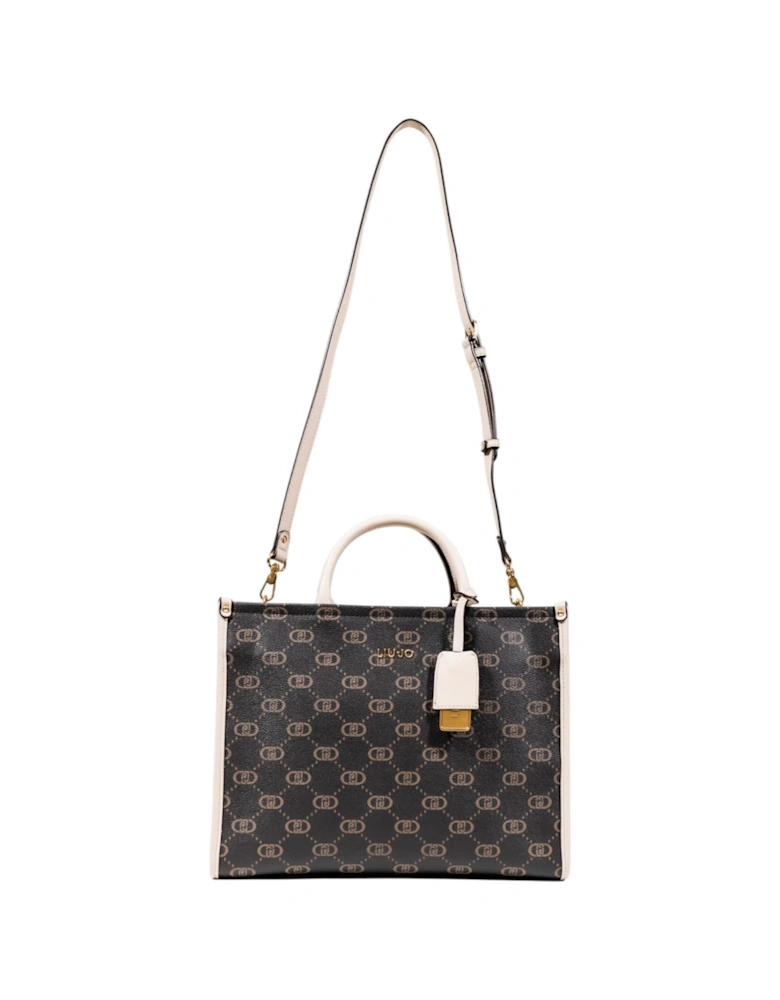 Elegant Polyurethane Zip Fastening Bag Women - Brown