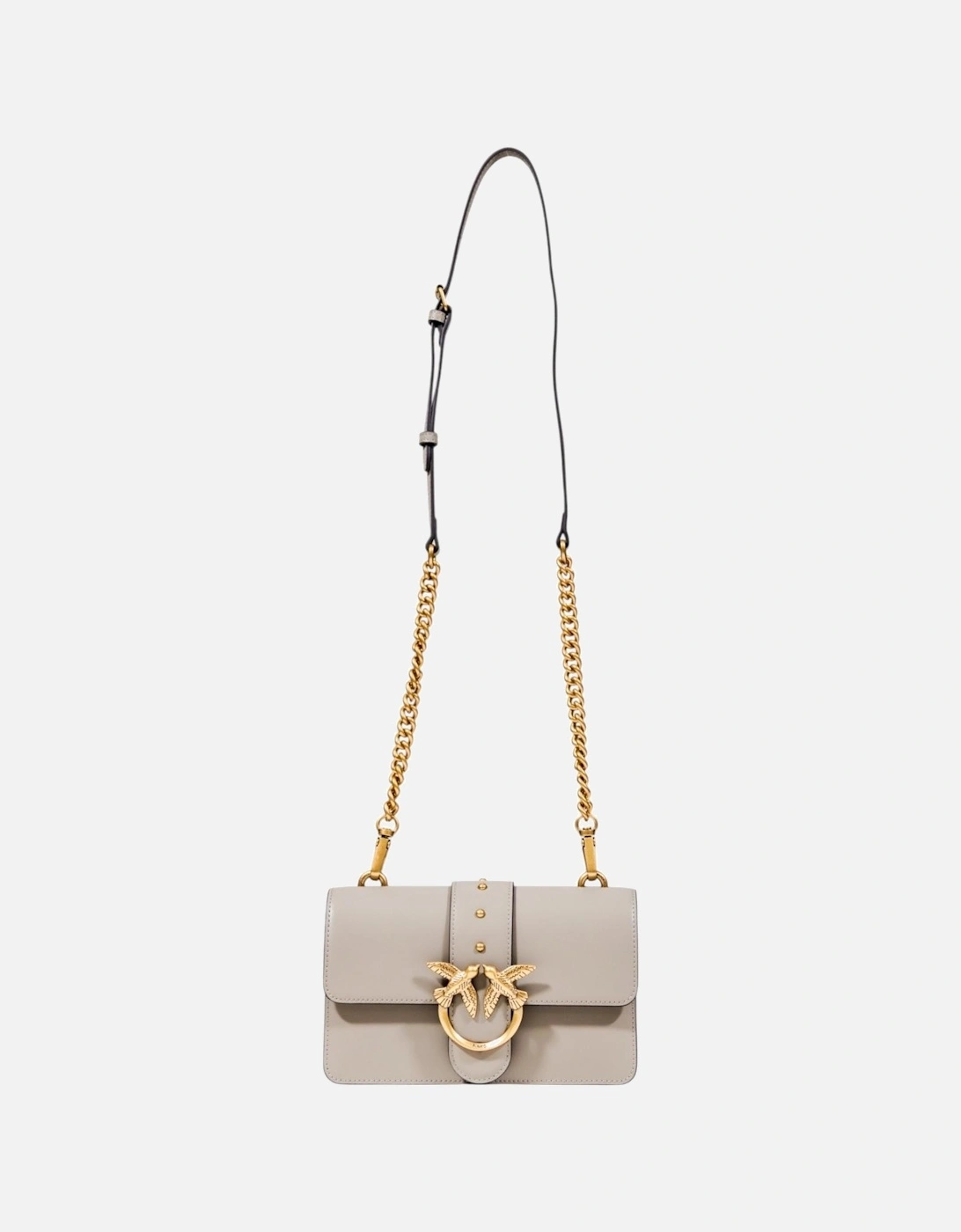Beige Polyurethane Shoulder Bag with Hook Button Women, 4 of 3