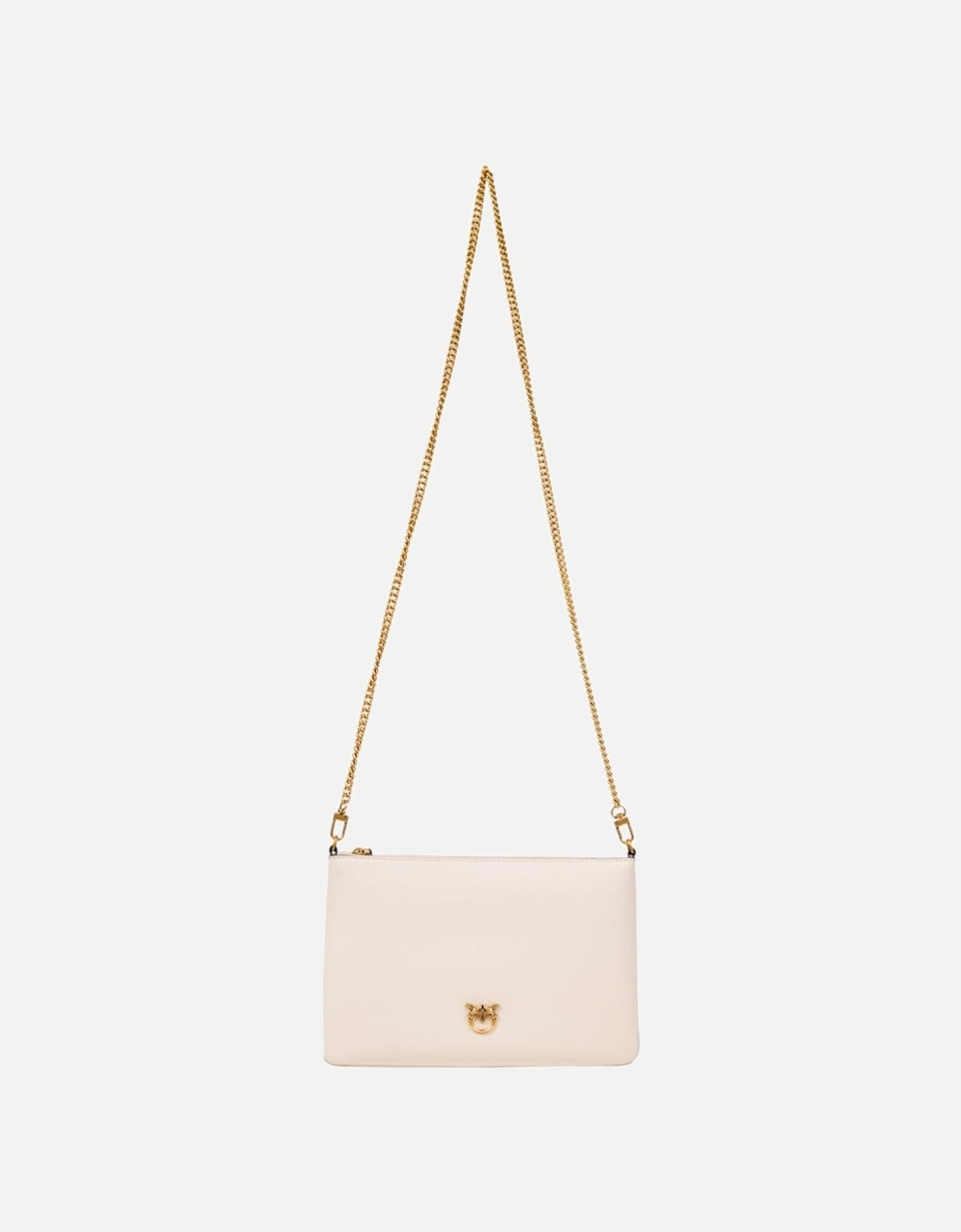Faux Leather Shoulder Bag with Zip Women - Beige, 4 of 3
