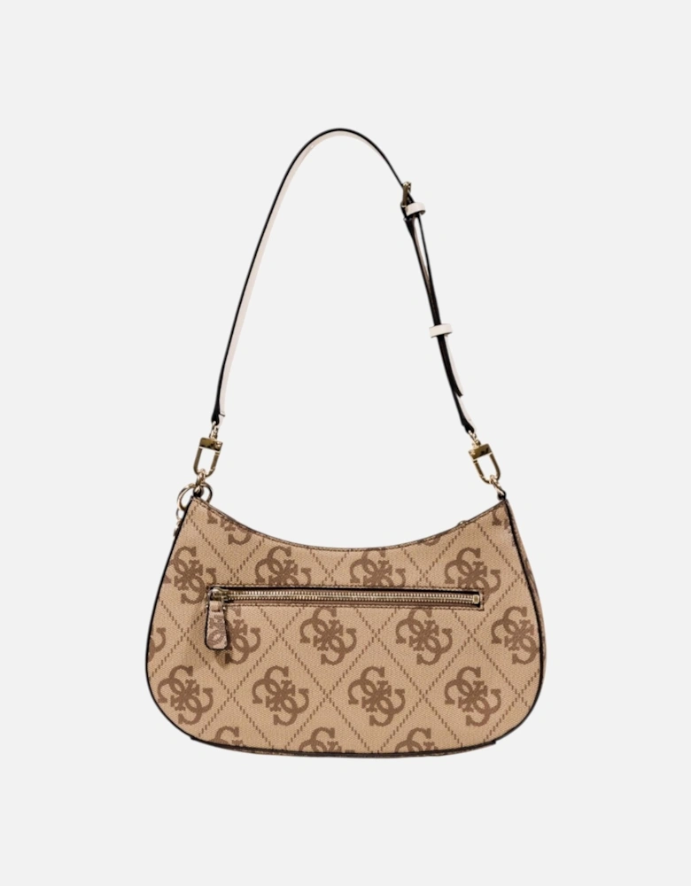 Printed Handbag with Zip and Outside Pocket Women - Beige Bags