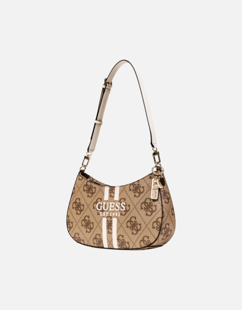 Printed Handbag with Zip and Outside Pocket Women - Beige Bags