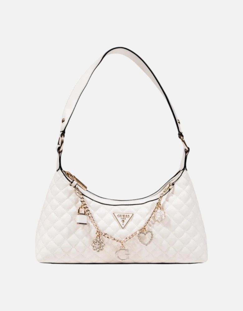 Zip Fastening Polyurethane Bag Women - White