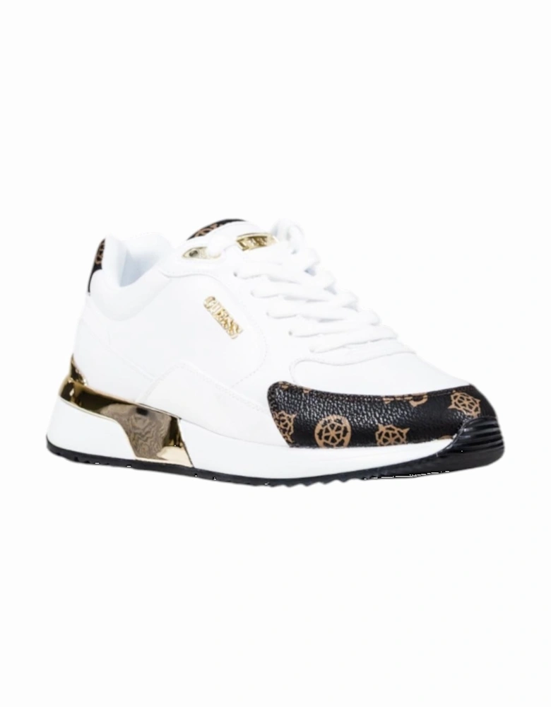 Lace-Up Polyurethane Sneakers Women - White