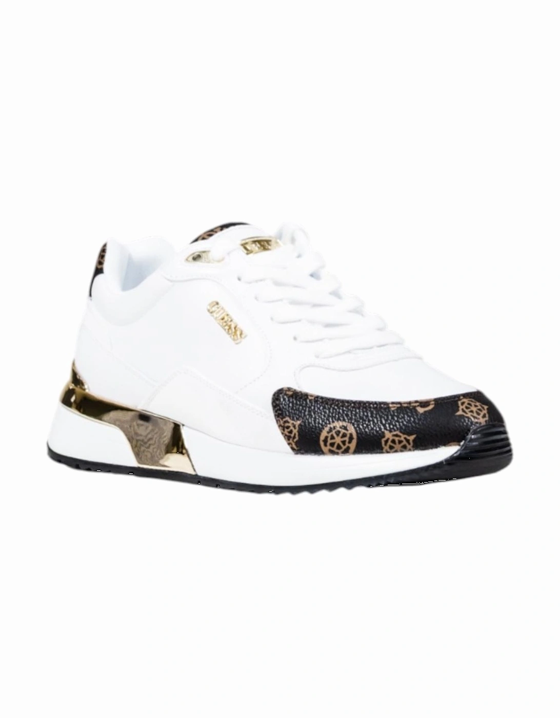 Lace-Up Polyurethane Sneakers Women - White