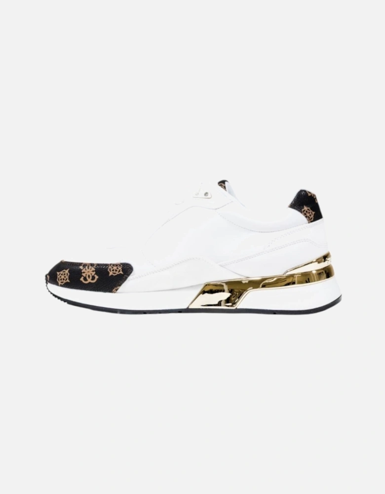 Lace-Up Polyurethane Sneakers Women - White