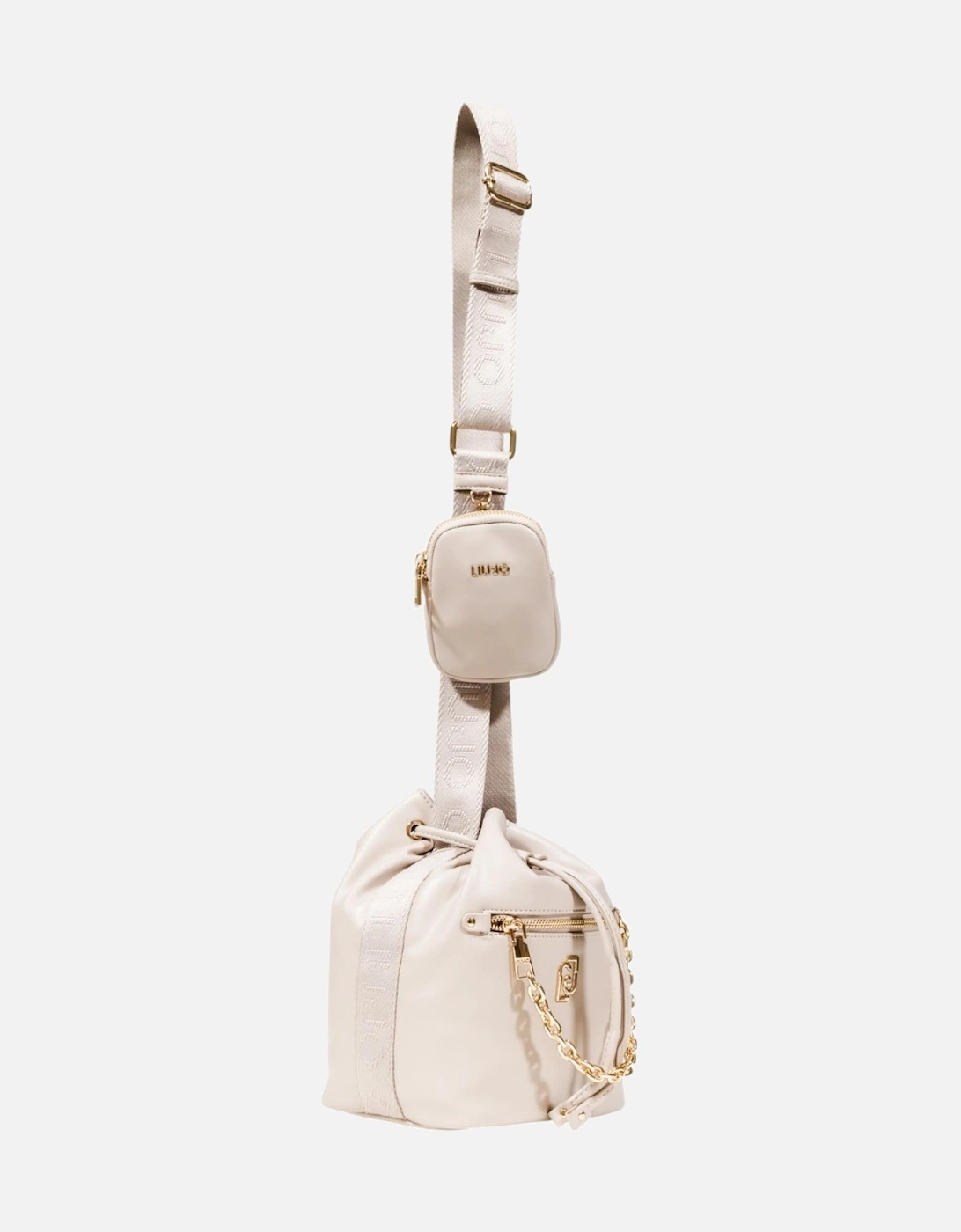 Faux Leather Zip Fastening Handbag Women - Grey Bags