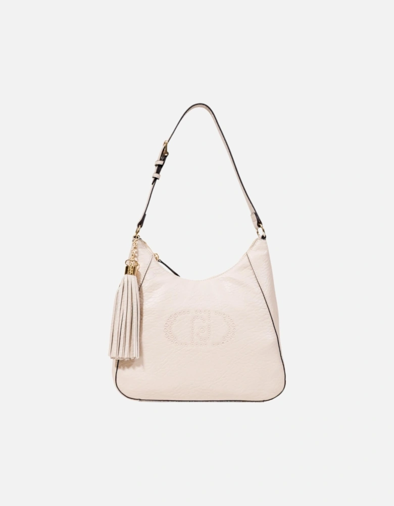 Handbag with Shoulder Strap and Zip Fastening Women - Beige Bags