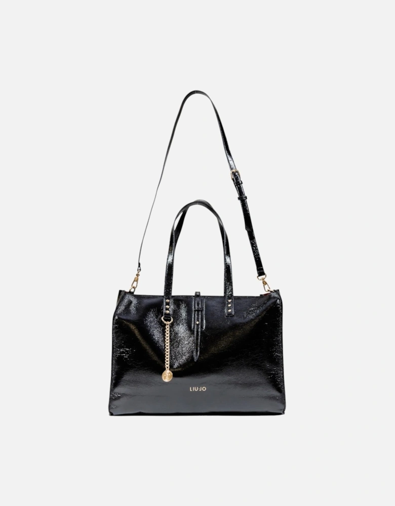 Handbag with Zip and Shoulder Strap Women - Black Bags