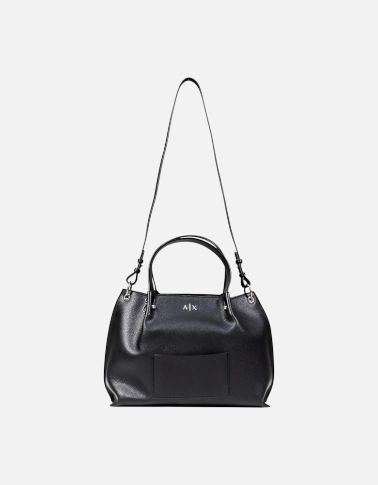 Handbag with Shoulder Strap and Button Fastening Women - Black Bags