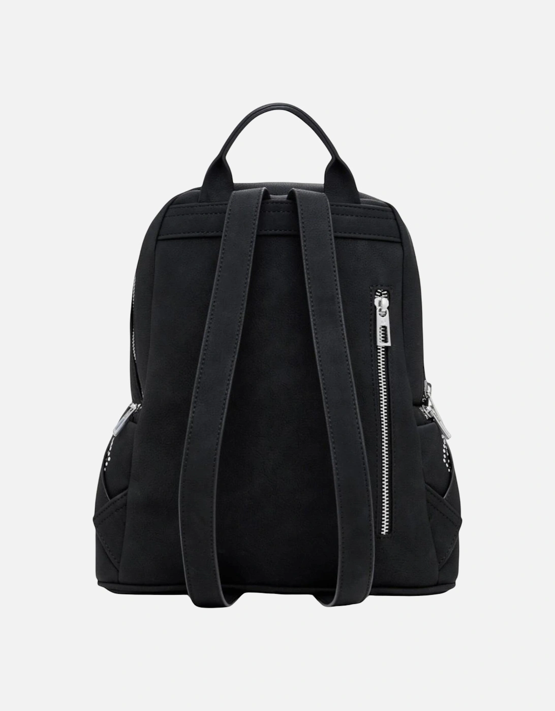 Rucksack with Zip and Multiple Pockets Women - Black Bags